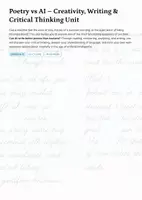 Vorschau - Unterrichtsreihen - Poetry vs AI – Creativity, Writing & Critical Thinking Unit (Grades 9–12) - Deckblatt