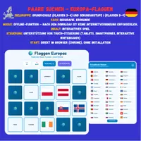 Vorschau - Spiele - Paare suchen - Europa Flaggen interaktives Spiel - Deckblatt