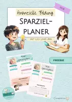 Vorschau - Anderer Materialtyp - Lio und Aya - Freebie Sparziel-Planer finanzielle Bildung - Deckblatt