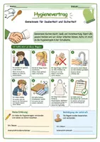 Vorschau - Arbeitsblätter - Hauswirtschaft: Hygienevertrag für die Schulküche, Klasse 5-8 - Seite 1