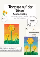 Vorschau - Stundenentwürfe - "Narzisse auf der Wiese" (warme/kalte Farben) | Kunst im Frühling (Klasse 1-4) - Deckblatt