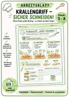 Vorschau - Arbeitsblätter - Hauswirtschaft: Krallengriff beim Schneiden, Klasse 5-8 - Deckblatt