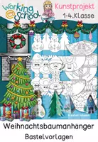 Vorschau - Mal- und Bastelvorlagen - Weihnachtsbaumanhänger Bastelvorlage | Geschenkanhänger Weihnachten | Klasse 1-4 - Deckblatt