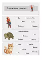 Vorschau - Arbeitsblätter - Sätze bilden: Haustiere | Schüttelsätze | Kl. 1-2 - Seite 1