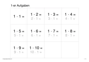 Vorschau - Stationenlernen - 1x1 Lernkärtchen (Einmaleins) #silvesterknaller24 - Seite 3