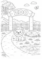 Vorschau - Mal- und Bastelvorlagen - Ausmalbilder Tiere Grundschule – Zoo & Tierbabys (20 Malvorlagen) | differenziert für Grundstufe 1+2 | auch für Muttertag geeignet - Seite 3