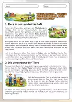 Vorschau - Arbeitsblätter - Tierhaltung einfach erklärt – Woher kommen Milch, Eier und Fleisch? - Seite 1