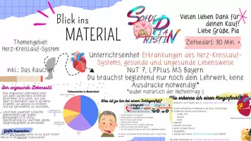 Vorschau - Präsentationen/Tafelbilder - Gesund und ungesund leben - Unterrichtseinheit Herz-Kreislauf-Erkrankungen und Rauchen - Deckblatt
