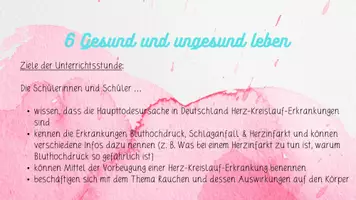 Vorschau - Präsentationen/Tafelbilder - Gesund und ungesund leben - Unterrichtseinheit Herz-Kreislauf-Erkrankungen und Rauchen - Seite 3