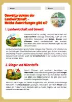 Vorschau - Arbeitsblätter - Umweltprobleme der Landwirtschaft – Auswirkungen auf Klima und Natur - Seite 1