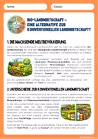 Vorschau - Arbeitsblätter - Bio-Landwirtschaft einfach erklärt – Nachhaltige Landwirtschaft als Alternative? - Seite 1