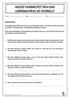 Vorschau - Unterrichtsreihen - Verbreitung des Coronavirus - Homeschooling - Deckblatt
