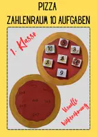 Vorschau - Stationenlernen - Pizza Mathe Zahlenraum 10 Aufgaben - Deckblatt