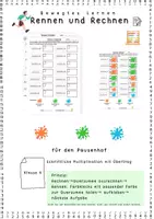 Vorschau - Arbeitsblätter - Rennen und Rechnen Multiplikation Klasse 4 - Deckblatt