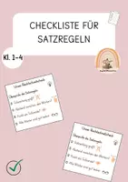 Vorschau - Fördermaterial/Inklusion - Checkliste Satzregeln - Deckblatt