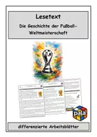 Vorschau - Arbeitsblätter - Lesetext - Geschichte der Fussball-WM - differenziert - Deckblatt