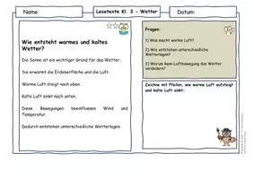 Vorschau - Arbeitsblätter - Wetter Klasse 3 | Differenzierte Lesetexte mit Temperatur, Wolkenbildung (mit Lösungen) - Seite 2