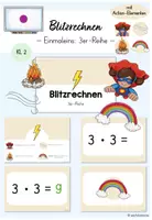 Vorschau - Präsentationen/Tafelbilder - Blitzrechnen (Digitale Tafel) - Einmaleins: 3er-Reihe (Mathe Klasse 2) - Deckblatt