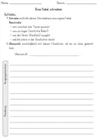 Vorschau - Arbeitsblätter - Fabel schreiben leicht gemacht – Schreibgerüst - Seite 1
