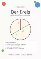 Vorschau - Arbeitsblätter - Tafelmaterial Fachbegriffe Kreise zeichnen | Zirkel - Deckblatt
