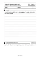 Vorschau - Stundenentwürfe - 📘 Deutsch Kombiarbeit Nr. 6 | Klasse 3–4 – Grammatik & Rechtschreibung mit Lösungen - Deckblatt