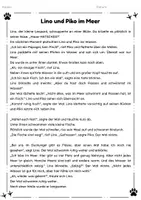 Vorschau - Arbeitsblätter - Lesetext Klasse 3 & 4 – Begegnung mit einem Wal – Leseverständnis mit Arbeitsblättern – differenziert - Seite 1