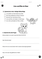Vorschau - Arbeitsblätter - Lesetext Klasse 3 & 4 – Begegnung mit einem Wal – Leseverständnis mit Arbeitsblättern – differenziert - Seite 3