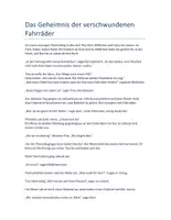Vorschau - Arbeitsblätter - TKKG-Kurzgeschichte Das Geheimnis der verschwundenen Fahrräder - Seite 1