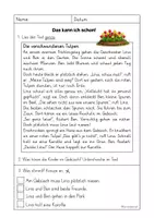 Vorschau - Arbeitsblätter - Lernzielkontrolle Lesen - Frühling (Klasse 2) - Seite 1