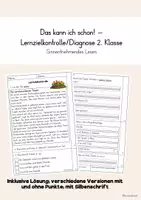 Vorschau - Arbeitsblätter - Lernzielkontrolle Lesen - Frühling (Klasse 2) - Deckblatt