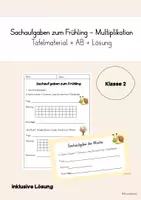 Vorschau - Arbeitsblätter - Sachaufgabe zum Frühling - Multilplikation (Klasse 2) - Deckblatt