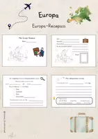 Vorschau - Arbeitsblätter - Europa-Reisepass (für Recherche- oder Präsentationsstunden) - Deckblatt
