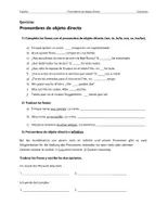 Vorschau - Arbeitsblätter - Pronombres de objeto directo – Erklärung und Übungen - Seite 1