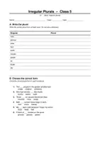 Vorschau - Arbeitsblätter - FREEBIE: Irregular Plurals- SEK 1 - Deckblatt