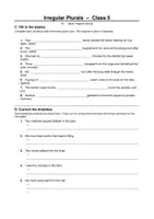 Vorschau - Arbeitsblätter - FREEBIE: Irregular Plurals- SEK 1 - Seite 1