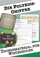 Vorschau - Arbeitsblätter - Polybioschiffre Übungen Klasse 5–7 – Vertiefung, Anwendung & Geheimschriften knacken/Kryptologie (Informatik, mit Lösungen) - Deckblatt