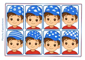 Aperçu - Feuilles d'exercices - Compréhension de phrases simples : Les Casquettes - Page de couverture