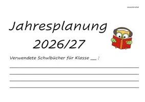 Vorschau - Lehrpläne/Lehrermaterial - Jahresplaner - Motiv Eule - 2026/27 für Grundschule - Seite 1
