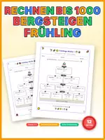 Vorschau - Spiele - Zahlenstrahl bis 1000 Spiel Klasse 3 - Frühling - Deckblatt