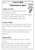 Vorschau - Arbeitsblätter - Frauen im Fußball, Trainerinnen im Sport, Sachtexte zum Leseverständnis, Geschichte & Meinungsseite, Klasse 3 und 4 - Seite 3