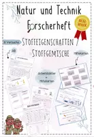 Vorschau - Stundenentwürfe - Stoffeigenschaften & Stoffgemische Forscherheft | Experimente Natur und Technik 5 - Deckblatt