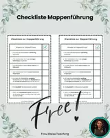 Vorschau - Anderer Materialtyp - Checkliste Mappenführung - Freebie - Deckblatt