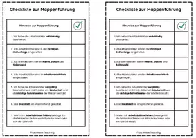 Vorschau - Anderer Materialtyp - Checkliste Mappenführung - Freebie - Seite 1