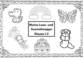 Vorschau - Mal- und Bastelvorlagen - Materialpaket Lesen & Ausmalen Klasse 1–2 – Bundle (45 Arbeitsblätter | 3 Mappen) - Seite 1