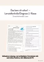 Vorschau - Arbeitsblätter - Lernzielkontrolle sinnentnehmendes Lesen (Klasse 2) - Deckblatt