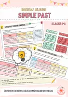 Vorschau - Arbeitsblätter - Simple Past Regeln/ Bildung/ Zusammenfassung (Wiederholung + Einführung) - Deckblatt