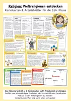 Vorschau - Arbeitsblätter - Weltreligionen Karteikarten & Arbeitsblätter - Deckblatt