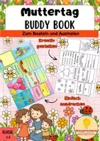 Vorschau - Mal- und Bastelvorlagen - Muttertags Buddy Book – Bastelbuch für die Grundschule - Deckblatt