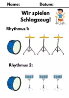 Vorschau - Arbeitsblätter - 44 Schlagzeug-Rhythmen für Kinder mit Bildern, fertiges PDF - Seite 2