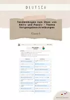 Vorschau - Arbeitsblätter - Aktiv & Passiv Tandembogen – Spielerisches Partner-Training (Klasse 6) - Deckblatt